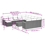 13 Piece Garden Sofa Set with Cushions Black Poly Rattan - Extra Image