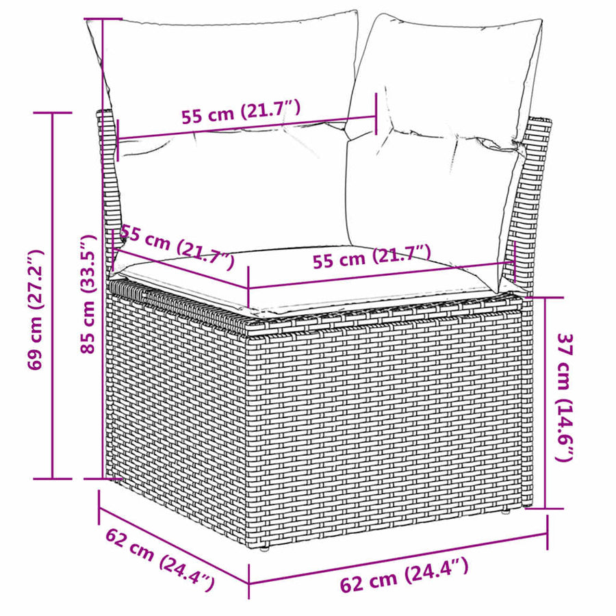 13 Piece Garden Sofa Set with Cushions Black Poly Rattan