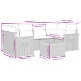 7 Piece Garden Sofa Set with Cushions Beige Poly Rattan