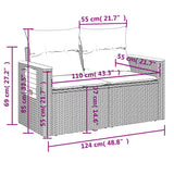 7 Piece Garden Sofa Set with Cushions Beige Poly Rattan - Extra Image