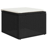 4 Piece Garden Sofa Set with Cushions Black Poly Rattan - 45-Degree Angle