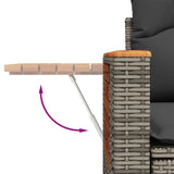 4 Piece Garden Sofa Set with Cushions Grey Poly Rattan - Close-Up Angle