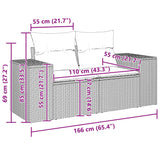 7 Piece Garden Sofa Set with Cushions Black Poly Rattan - Extra Image