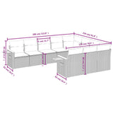 10 Piece Garden Sofa Set with Cushions Grey Poly Rattan - Close-Up Angle