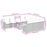 11 Piece Garden Sofa Set with Cushions Grey Poly Rattan - Extra Image