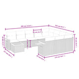 11 Piece Garden Sofa Set with Cushions Black Poly Rattan - Extra Image