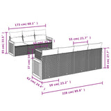 8 Piece Garden Sofa Set with Cushions Grey Poly Rattan
