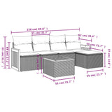 6 Piece Garden Sofa Set with Cushions Grey Poly Rattan