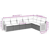 7 Piece Garden Sofa Set with Cushions Beige Poly Rattan - Close-Up Angle