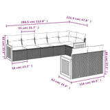 8 Piece Garden Sofa Set with Cushions Grey Poly Rattan