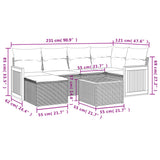 7 Piece Garden Sofa Set with Cushions Grey Poly Rattan