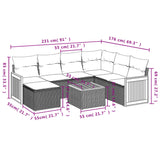 8 Piece Garden Sofa Set with Cushions Grey Poly Rattan - Extra Image