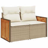 9 Piece Garden Sofa Set with Cushions Grey Poly Rattan - Side View