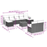 10 Piece Garden Sofa Set with Cushions Grey Poly Rattan - Extra Image