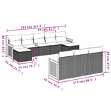 10 Piece Garden Sofa Set with Cushions Grey Poly Rattan - Close-Up Angle