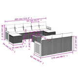 11 Piece Garden Sofa Set with Cushions Grey Poly Rattan - Low Angle