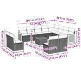 13 Piece Garden Sofa Set with Cushions Black Poly Rattan