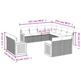 11 Piece Garden Sofa Set with Cushions Black Poly Rattan - Close-Up Angle