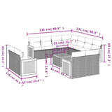 12 Piece Garden Sofa Set with Cushions Black Poly Rattan - Low Angle
