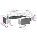 13 Piece Garden Sofa Set with Cushions Black Poly Rattan