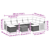 10 Piece Garden Sofa Set with Cushions Black Poly Rattan - Extra Image