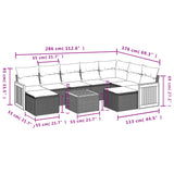10 Piece Garden Sofa Set with Cushions Black Poly Rattan - Extra Image