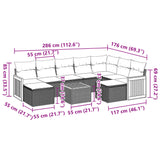 10 Piece Garden Sofa Set with Cushions Grey Poly Rattan - Extra Image
