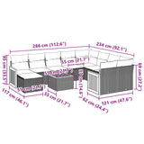 11 Piece Garden Sofa Set with Cushions Black Poly Rattan - Extra Image