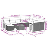 11 Piece Garden Sofa Set with Cushions Black Poly Rattan - Extra Image