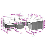 11 Piece Garden Sofa Set with Cushions Grey Poly Rattan - Extra Image