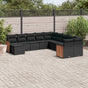11 Piece Garden Sofa Set with Cushions Black Poly Rattan