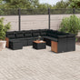 12 Piece Garden Sofa Set with Cushions Black Poly Rattan