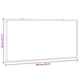 Magnetic Whiteboard 100x50x1.7 cm Aluminium - Rear View