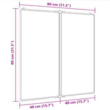 Magnetic Whiteboard Foldable 80x80x1.7 cm Aluminium - Close-Up Angle