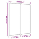 Magnetic Whiteboard Foldable 80x100x1.7 cm Aluminium - Close-Up Angle