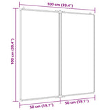 Magnetic Whiteboard Foldable 100x100x1.7 cm Aluminium