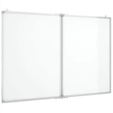 Magnetic Whiteboard Foldable 120x100x1.7 cm Aluminium - Front View