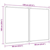 Magnetic Whiteboard Foldable 120x100x1.7 cm Aluminium