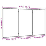 Magnetic Whiteboard Foldable 150x80x1.7 cm Aluminium