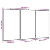 Magnetic Whiteboard Foldable 180x100x1.7 cm Aluminium - Close-Up Angle