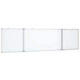 Magnetic Whiteboard Foldable 160x40x1.7 cm Aluminium - Front View