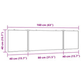 Magnetic Whiteboard Foldable 160x40x1.7 cm Aluminium