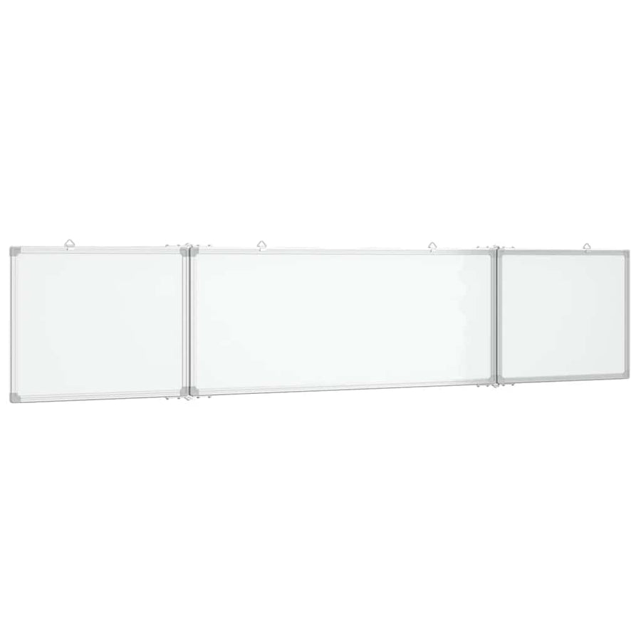 Magnetic Whiteboard Foldable 200x40x1.7 cm Aluminium