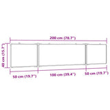 Magnetic Whiteboard Foldable 200x40x1.7 cm Aluminium