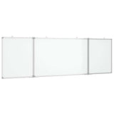 Magnetic Whiteboard Foldable 160x50x1.7 cm Aluminium - Front View