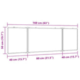 Magnetic Whiteboard Foldable 160x50x1.7 cm Aluminium - Close-Up Angle