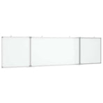 Magnetic Whiteboard Foldable 200x50x1.7 cm Aluminium