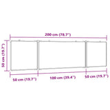 Magnetic Whiteboard Foldable 200x50x1.7 cm Aluminium - Close-Up Angle