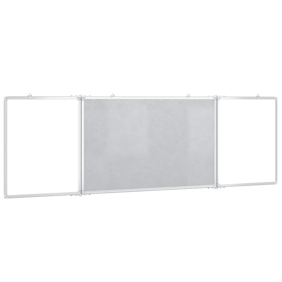 Magnetic Whiteboard Foldable 200x60x1.7 cm Aluminium