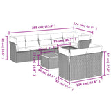 9 Piece Garden Sofa Set with Cushions Beige Poly Rattan